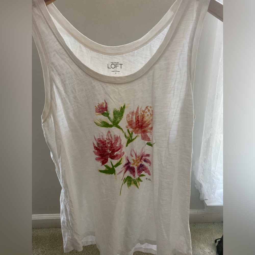 loft floral print tank top
